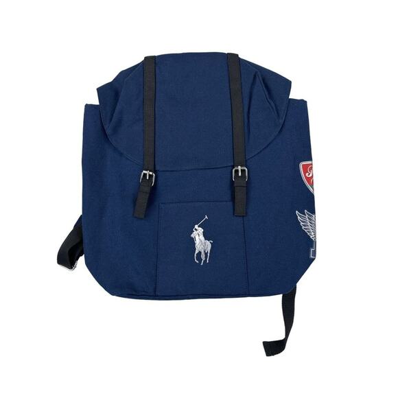 Polo Ralph Lauren Logo Backpack in Navy Blue - Picture 1 of 4